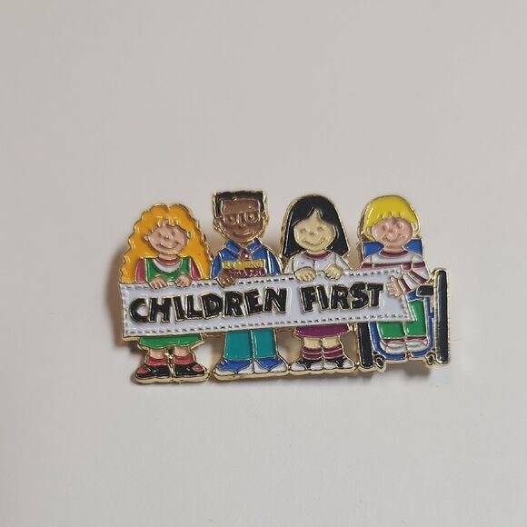 Children First Multicolor Pin Brooch - Picture 1 of 3